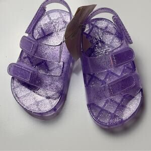 GAP Kids  Toddler Purple Glitter Secure Ankle Strap Sandals Sz 5